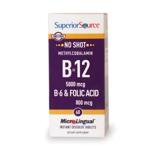 NO SHOT Methylcobalamin B-12 5,000 mcg / B-6 / Folic Acid 800 mcg