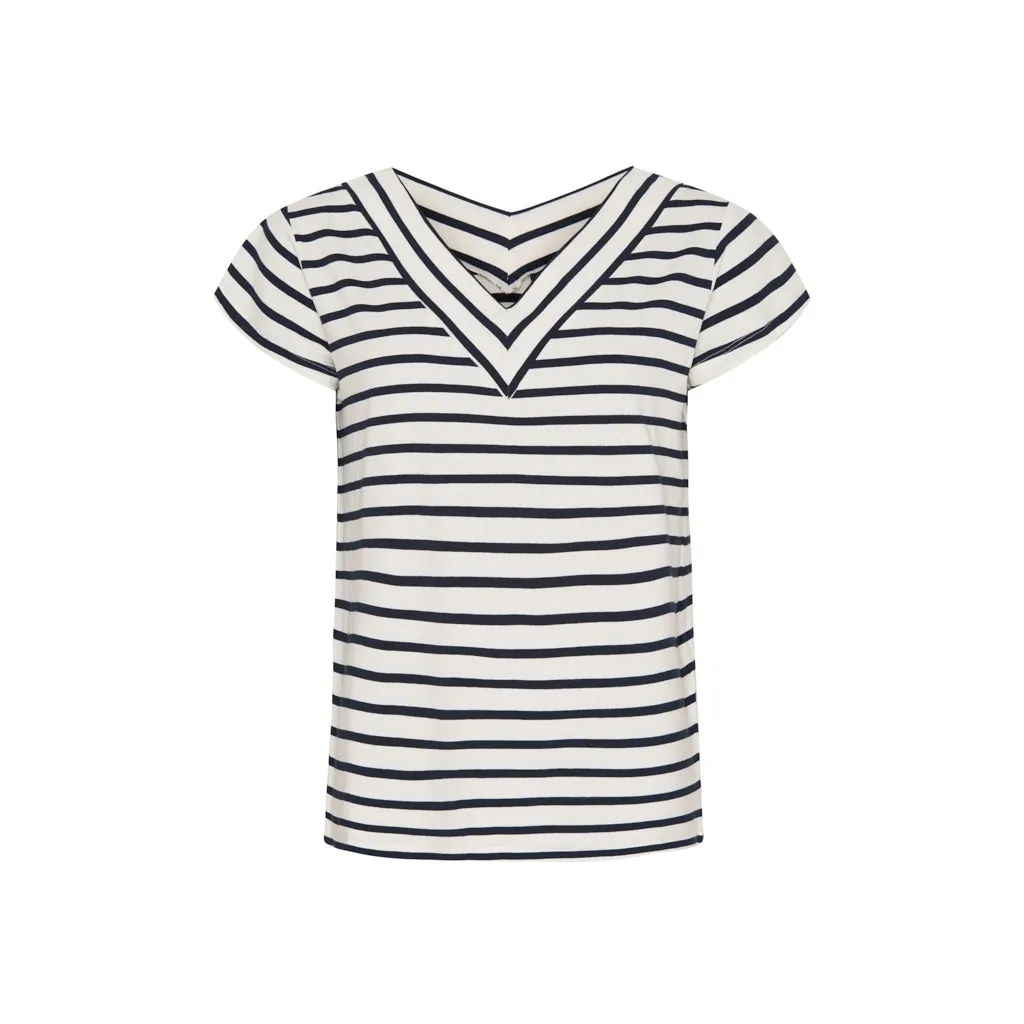 Noa Tee - Pearl/Dark Navy