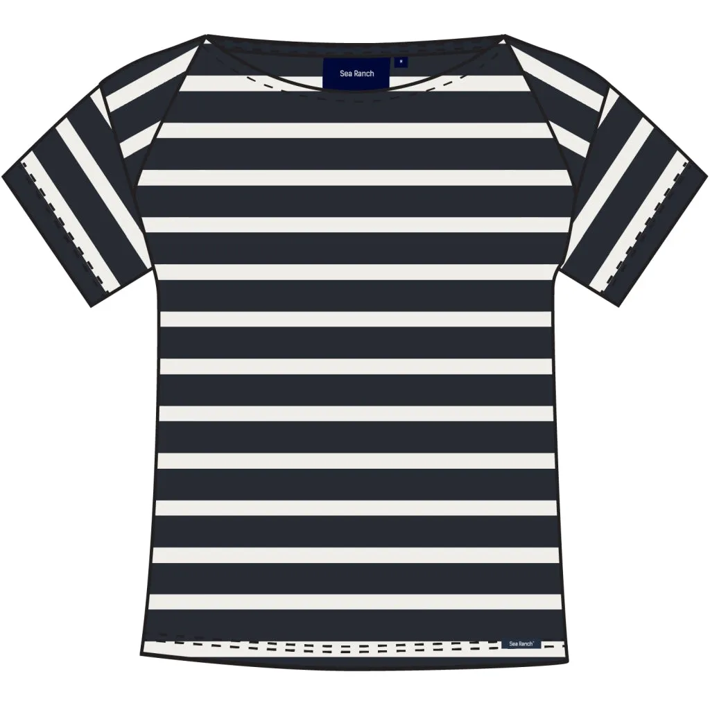 Nora Short Sleeve Tee - Dark Navy/Pearl