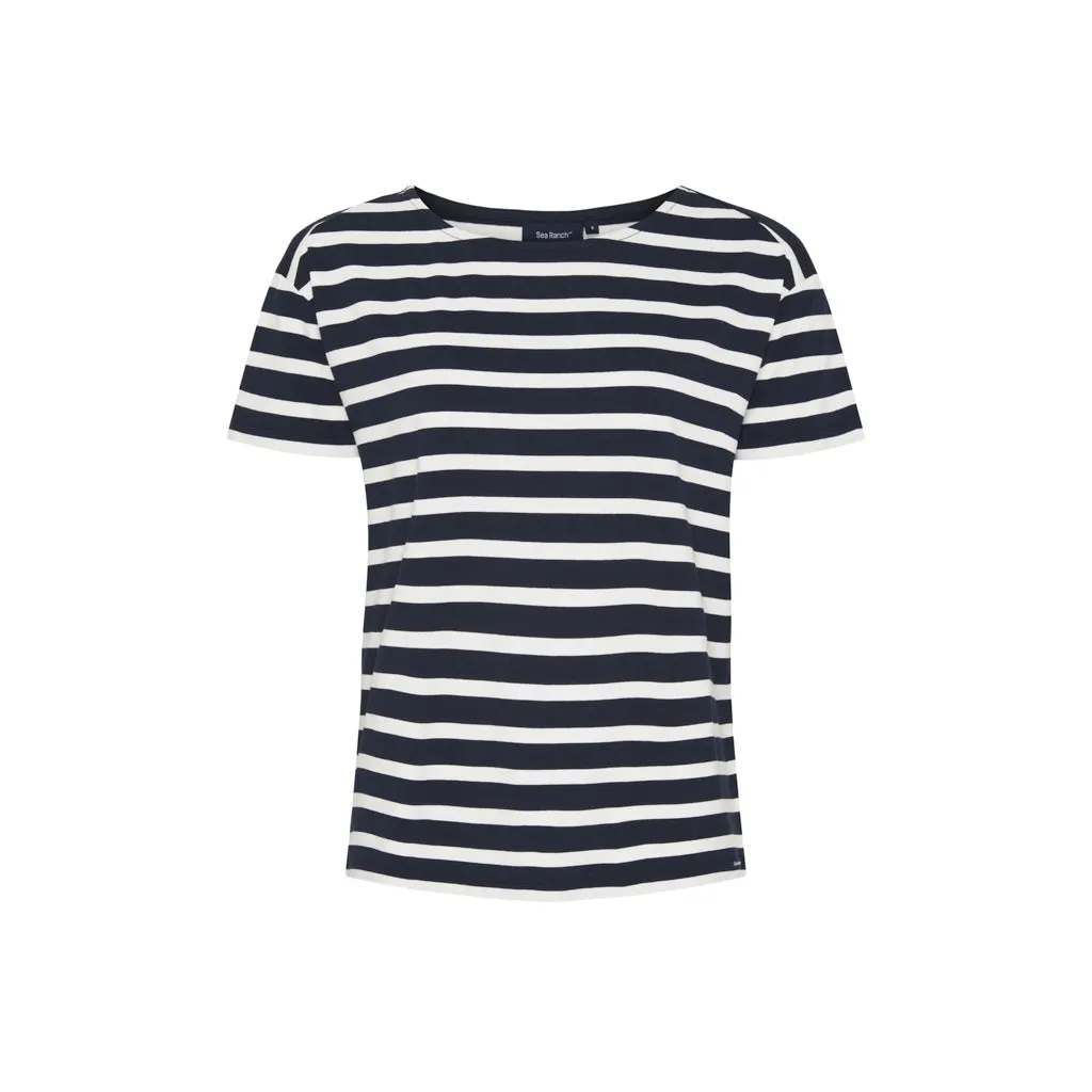 Nora Short Sleeve Tee - Dark Navy/Pearl