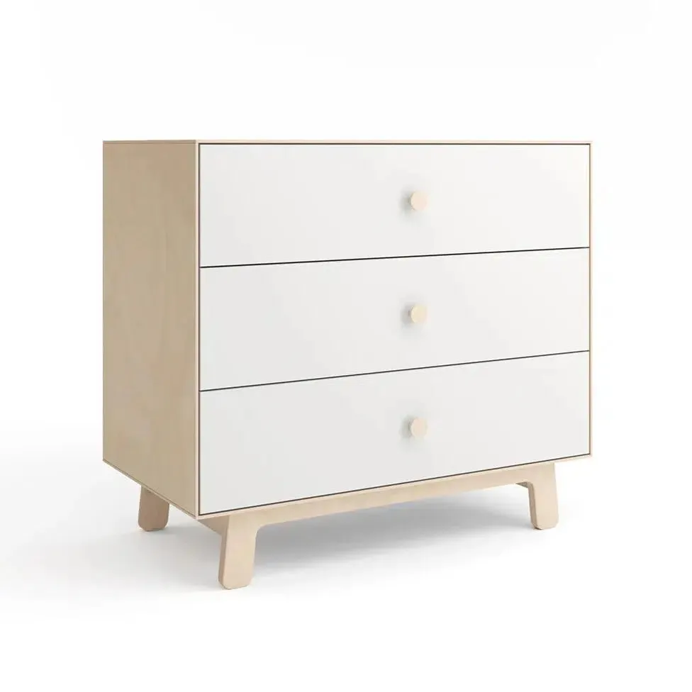 Oeuf - 3 Drawer Dresser - Sparrow - White   Birch