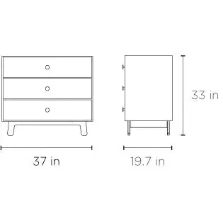 Oeuf - 3 Drawer Dresser - Sparrow - White   Birch