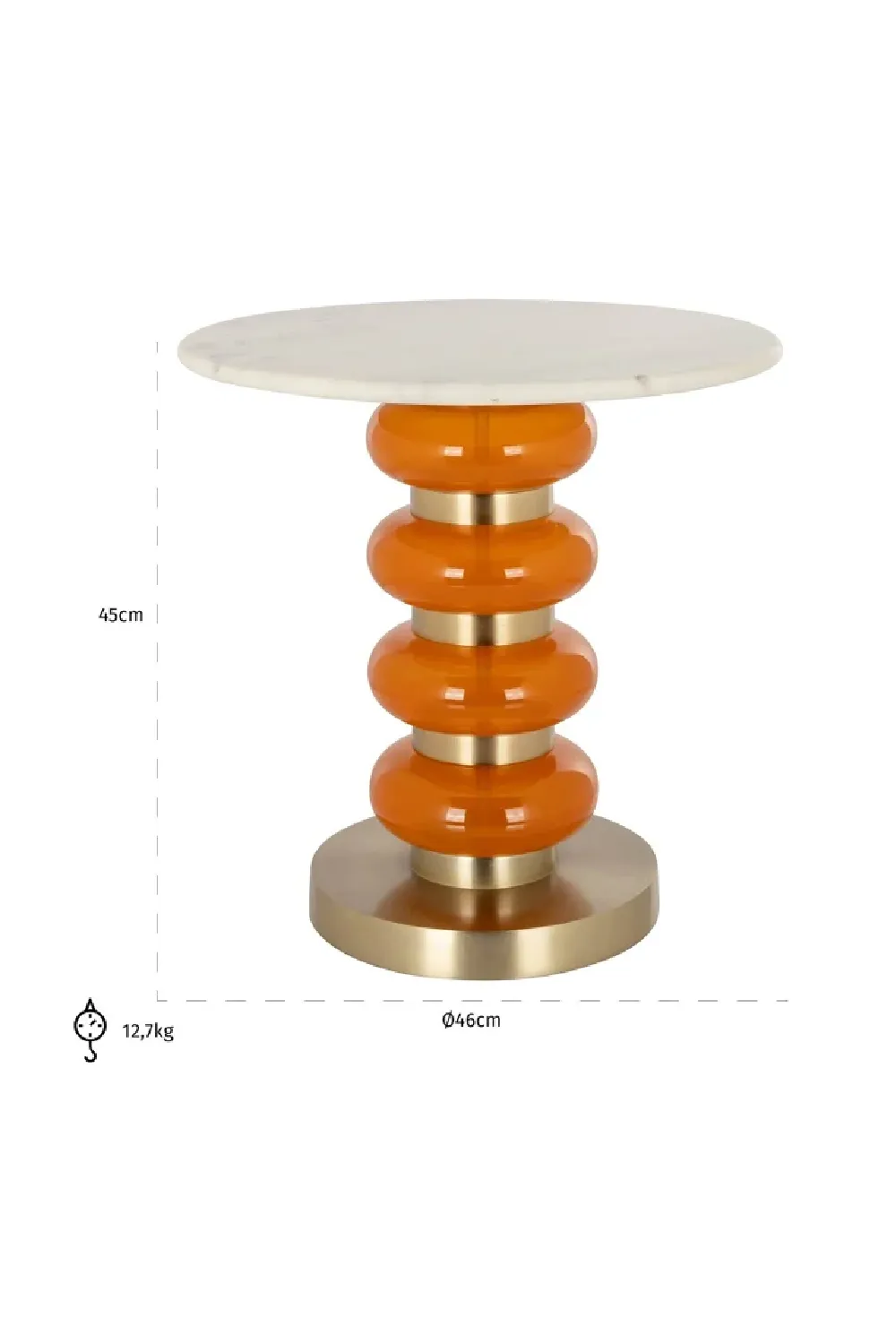 Orange Glass End Table | OROA Boann