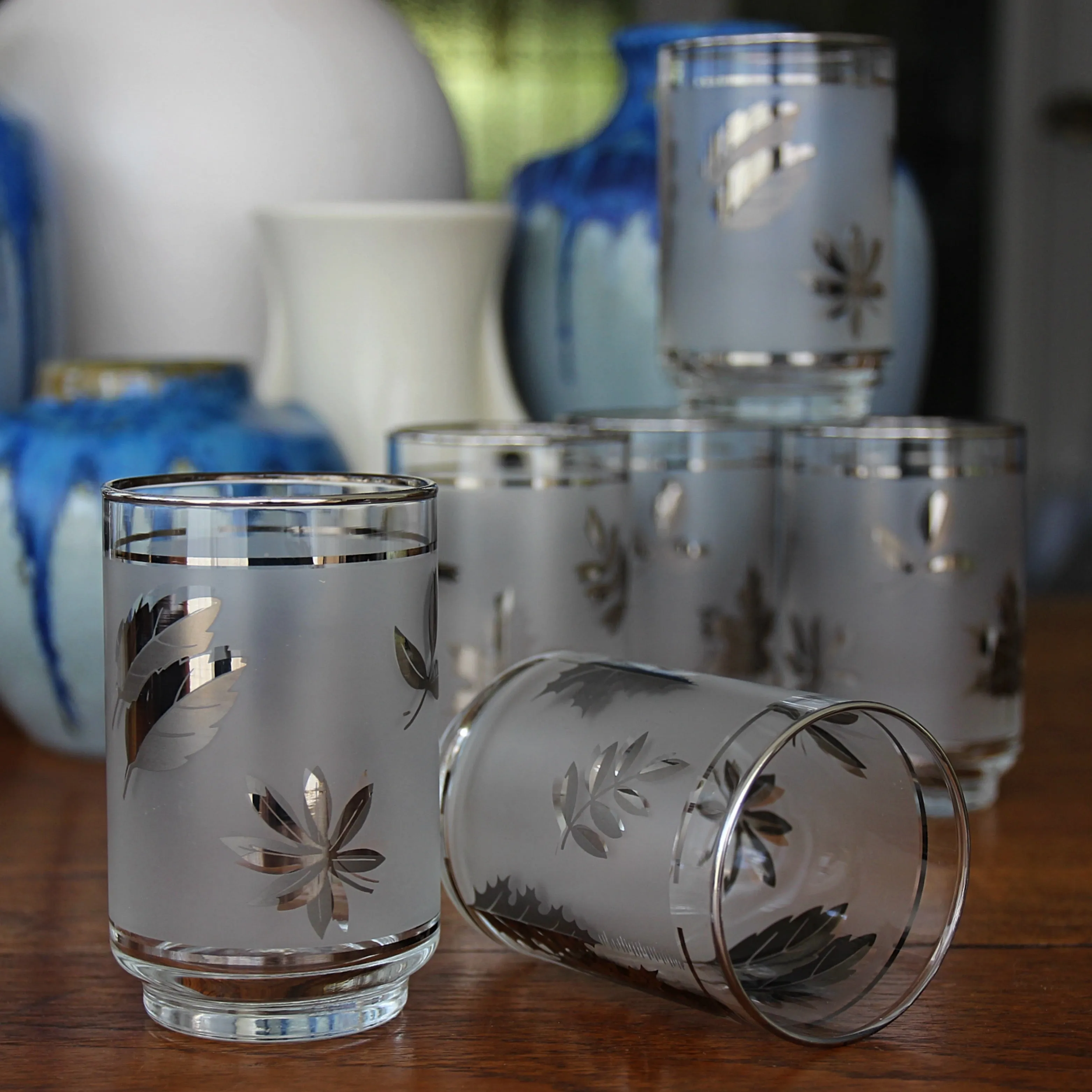 Platinum Leaves Tumblers (8)