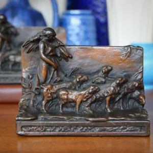 "Barbizon" Bronze Bookends