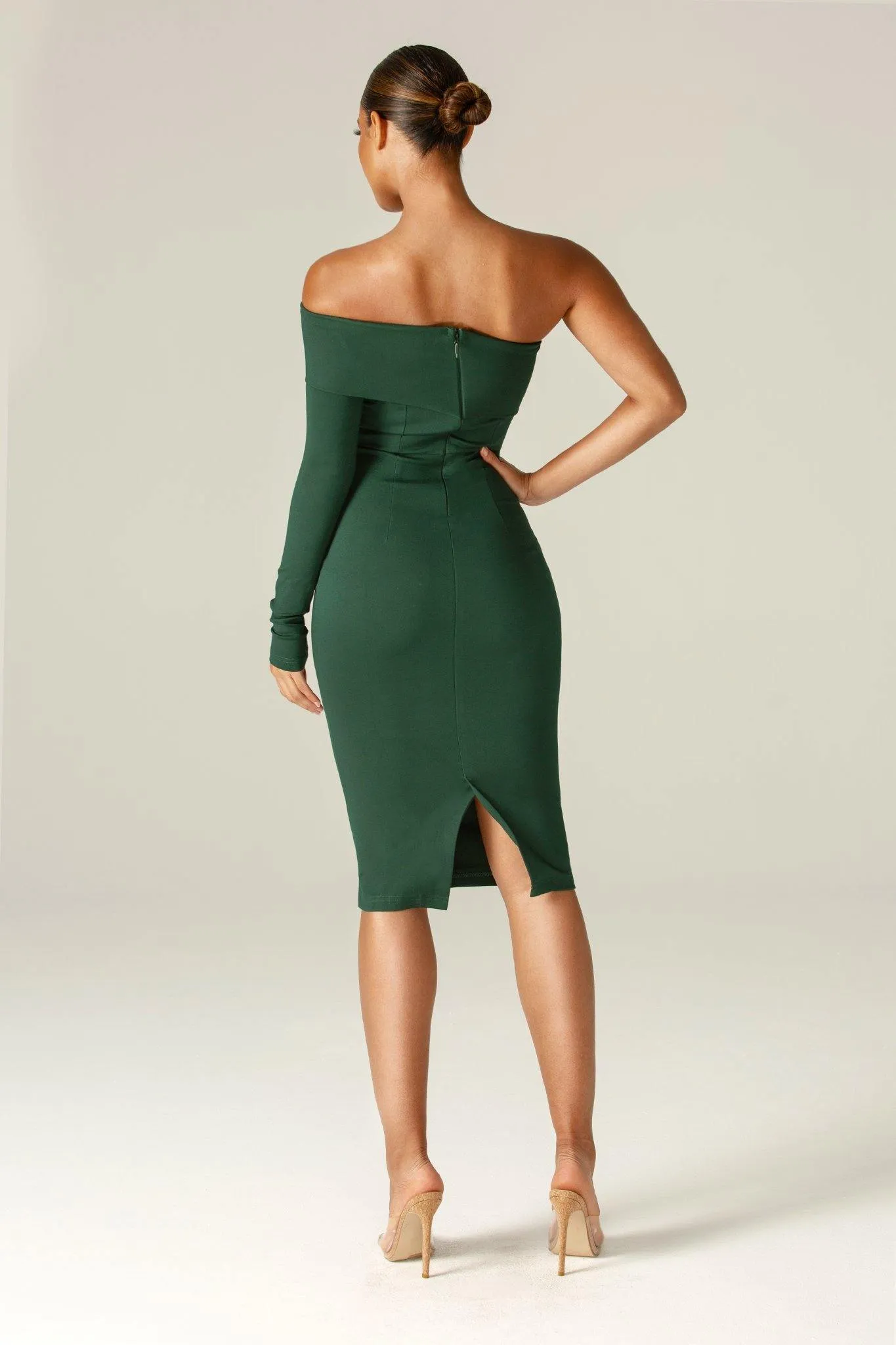 Rita One Shoulder Dress (Emerald Green)