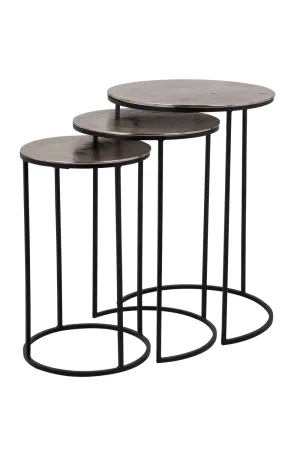 Round Aluminum Nesting Coffee Tables (3) | OROA Nolan