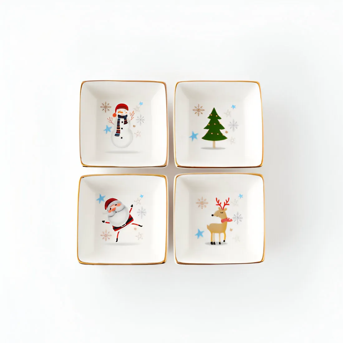 Santa and Friends Square Dish