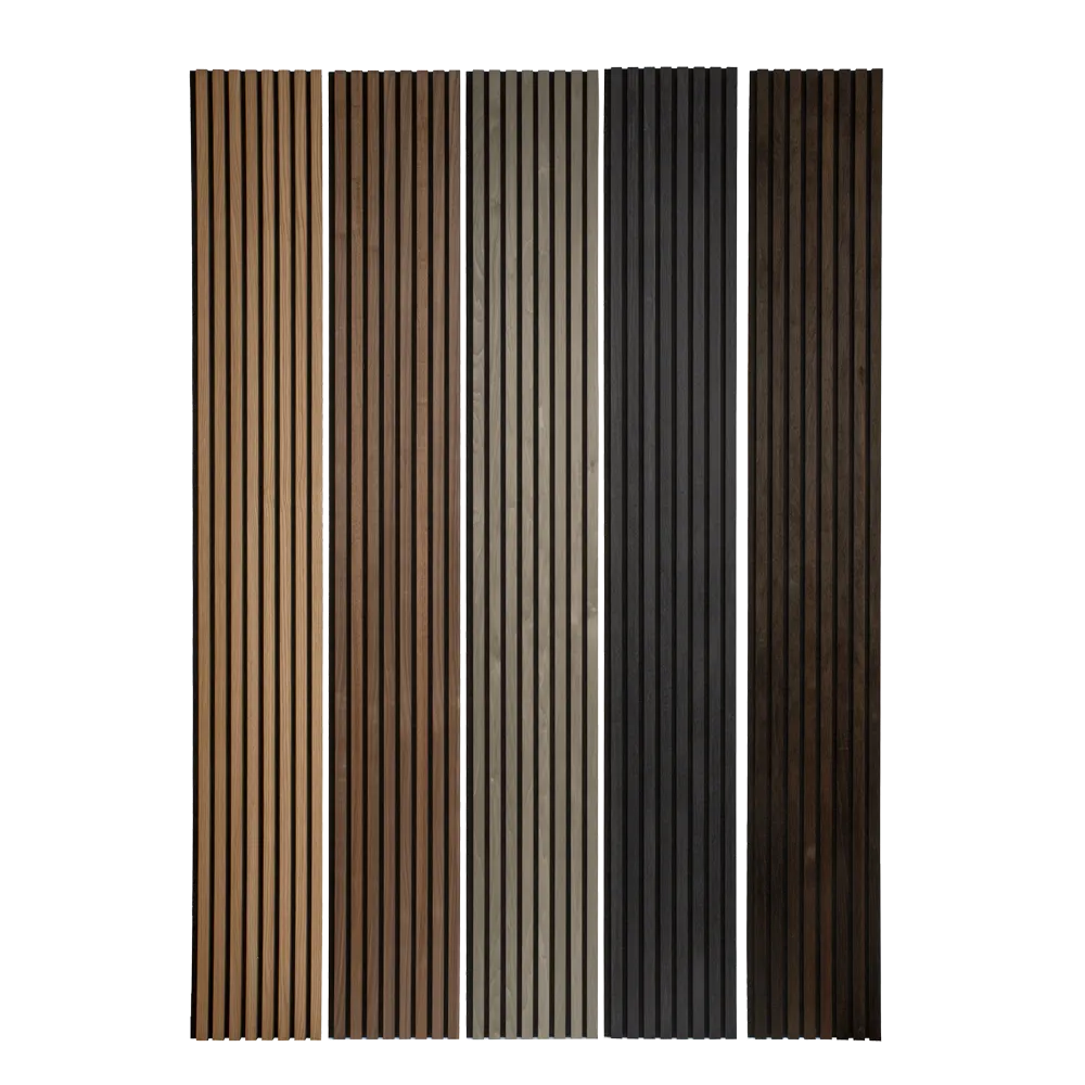 Smokey Oak Veneer Acoustic Panel, Veneer 1" Wide Slats - Harmony Series - Sold 2 Panels Per Carton