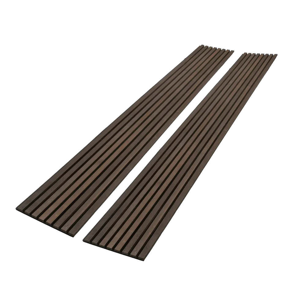 Smokey Oak Veneer Acoustic Panel, Veneer 1" Wide Slats - Harmony Series - Sold 2 Panels Per Carton