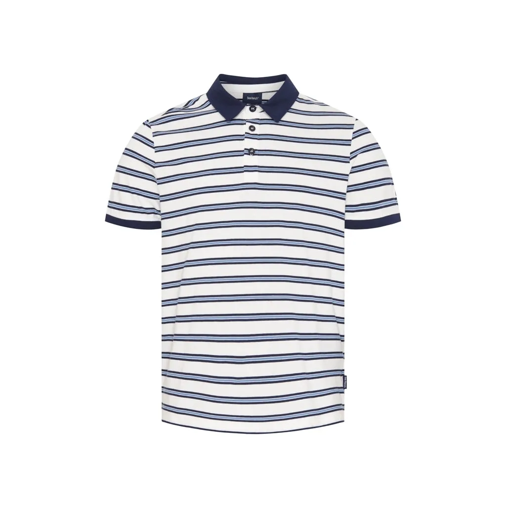 Theo Polo - Pearl/SR Navy/Coastal Blue