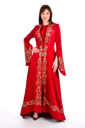 W&C 2416 Abaya Red