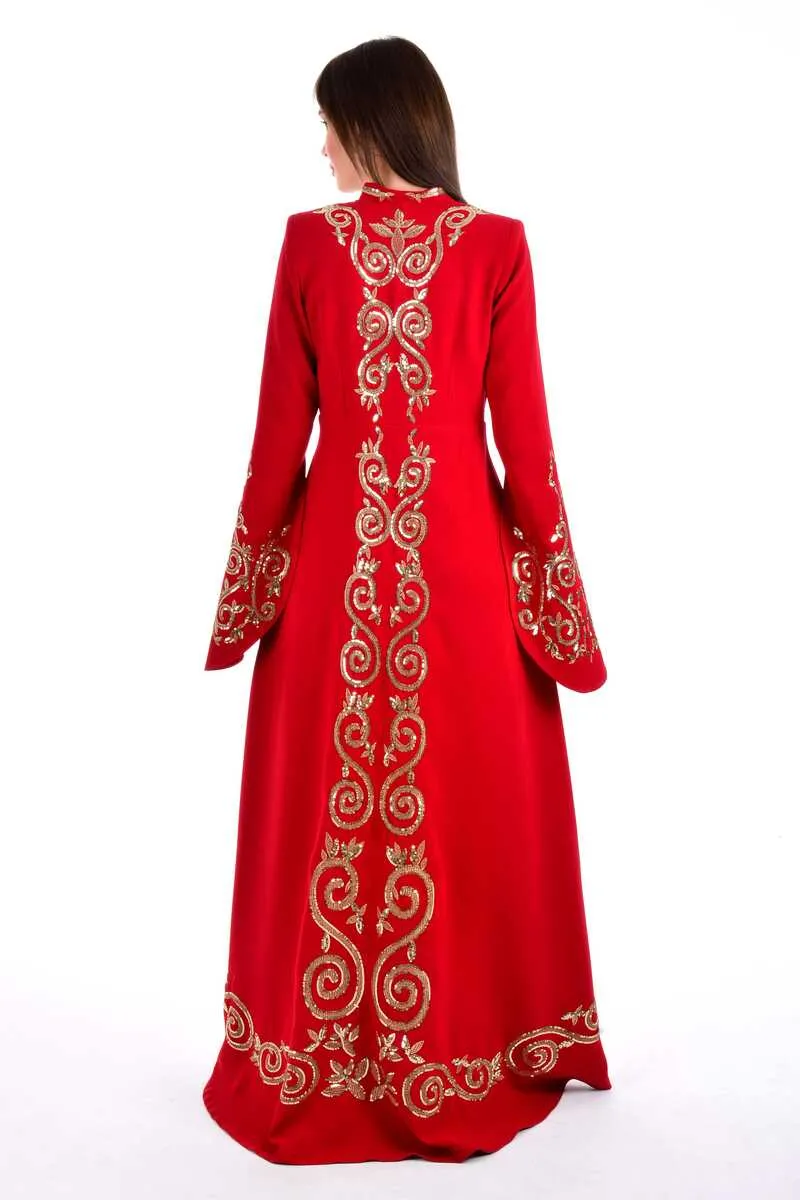 W&C 2416 Abaya Red