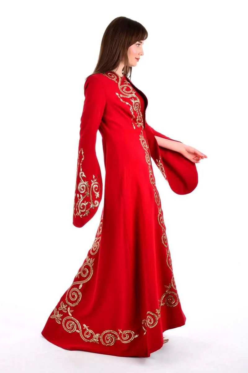 W&C 2416 Abaya Red