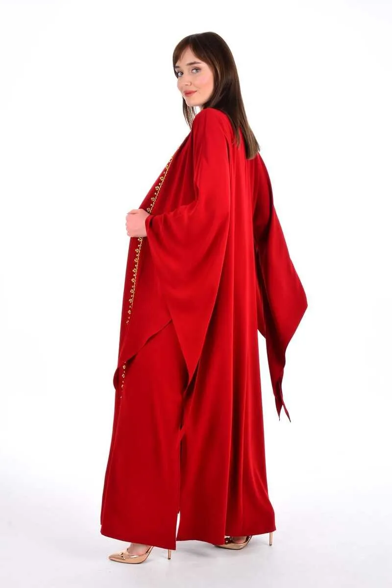 W&C 2468 Abaya Red