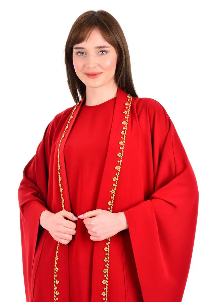 W&C 2468 Abaya Red