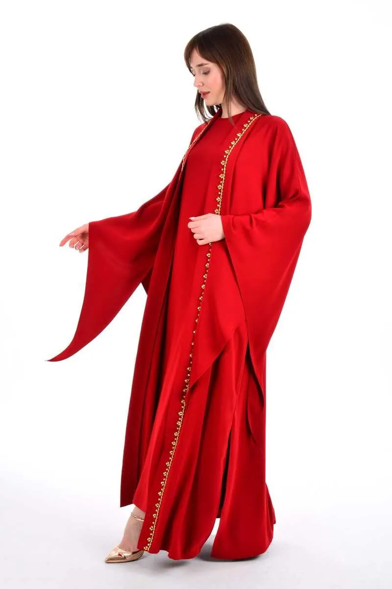 W&C 2468 Abaya Red