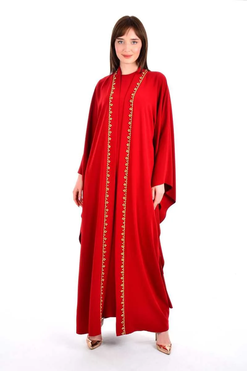 W&C 2468 Abaya Red