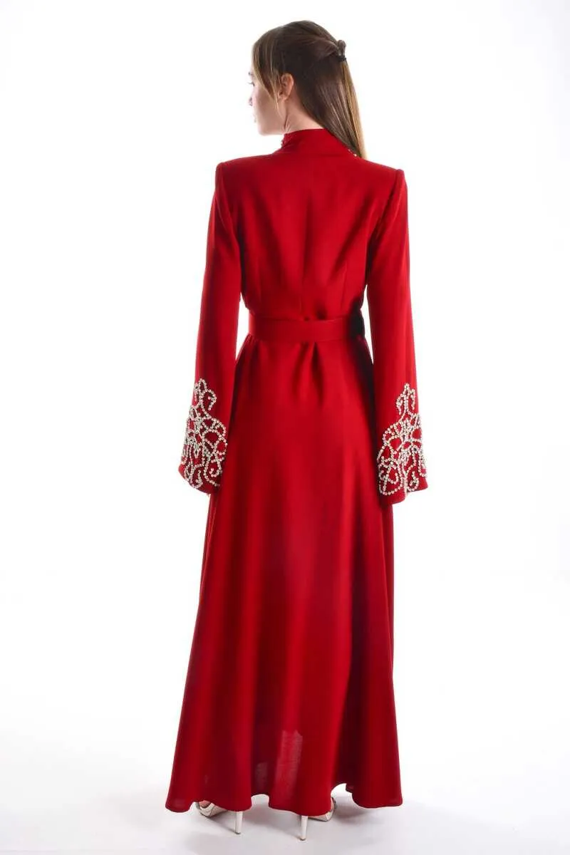 W&C 2507 Abaya Red