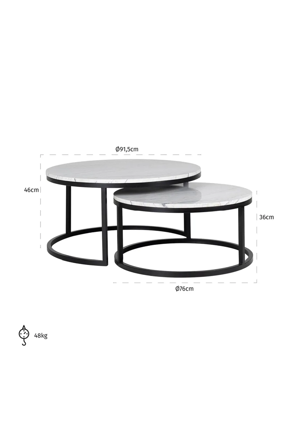 White Marble Nesting Coffee Tables (2) | OROA Lexington